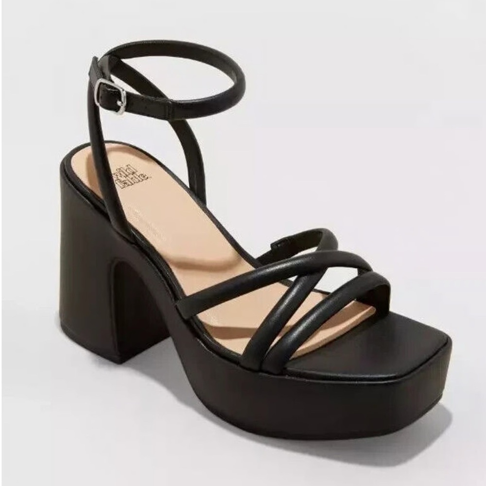 Wild Fable Chunky Block High Heel Sandals Ankle Strap Memory Foam Size 11 NWT